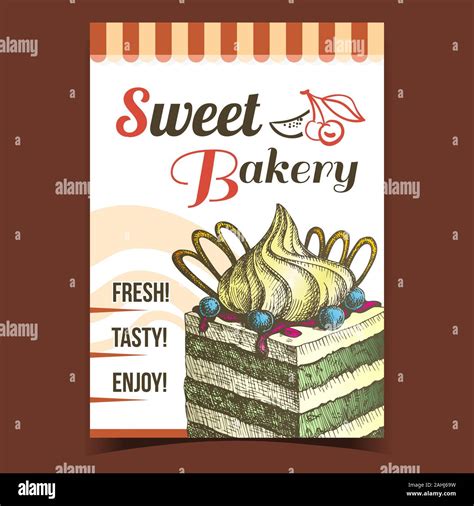 Sweet Bakery Dessert Advertising Poster Vector Stock Vector Image And Art