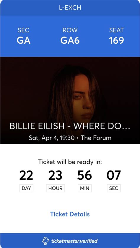 Billie Eilish LA concert ticket for sale, I can’t go anymore and have a ...