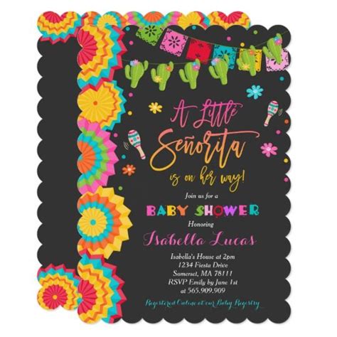 Fiesta Baby Shower Invitation Mexican Baby Shower | Zazzle | Fiesta ...