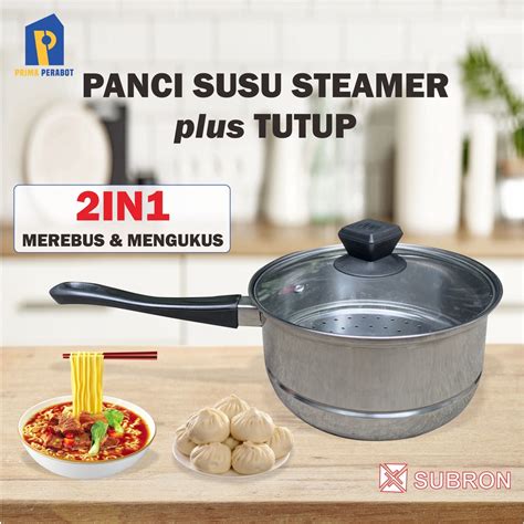 Jual Panci Susu Steamer Milk Pan Tutup Kaca Stainless 20 Cm Shopee