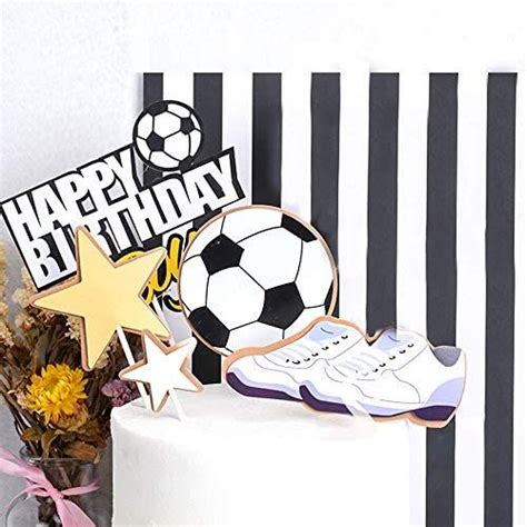 JustYit 1 Satz Fußball Cake Toppers Happy Birthday Tortendeko