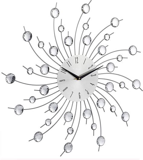 Amazon Wjieh Inch Wall Clock Large Diamante Beaded Crystal