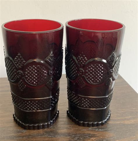 Avon Cape Cod Royal Ruby Red Glass Choice Of Water Tumblers Etsy