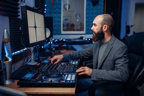 Ingeniero De Sonido Que Trabaja En El Estudio De Grabaci N Foto Premium