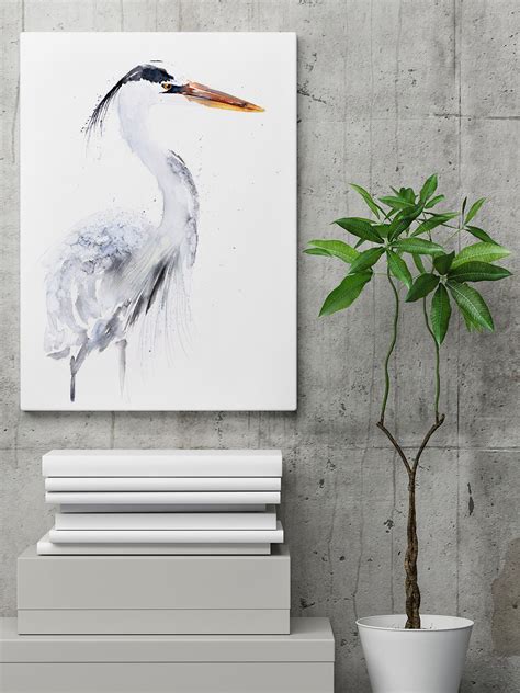 Heron Canvas print - Hand signed by Syman Kaye - Heron Wall Art ...