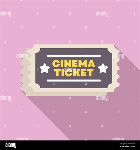 Cinema Ticket Is Lying On A Pink Background Casting A Long Shadow