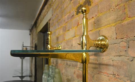 Glass Shelves With Brass Brackets At Margaret Gaylor Blog