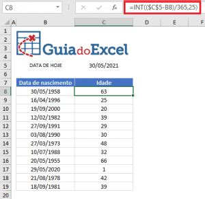 Como Calcular A Idade No Excel Usando F Rmulas Guia Do Excel