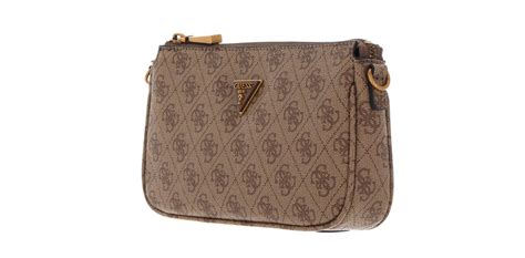 GUESS Umhängetasche Alexie Double Pouch Crossbody Latte Logo modeherz