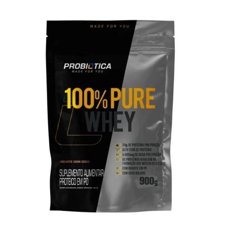 100 Pure Whey Pote 900g Probiotica Whey Protein Concentrado