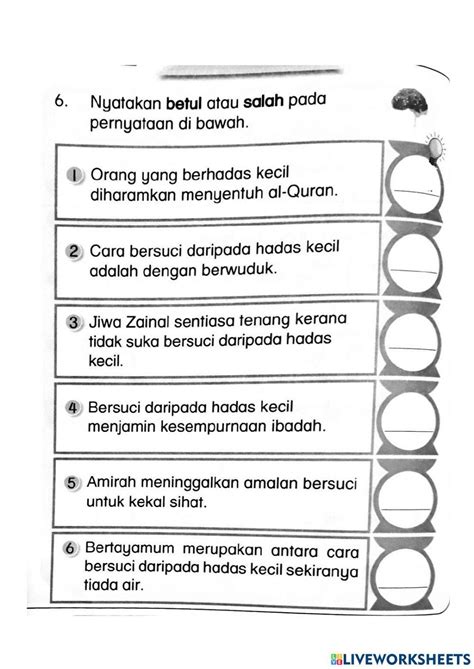 Bersuci Hadas Kecil Worksheet Live Worksheets