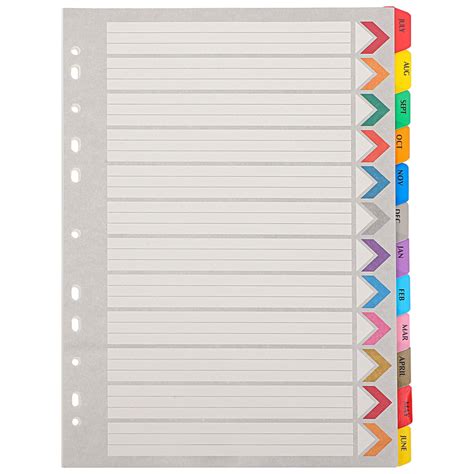 12 Sheets of Binder Dividers with Tabs Notebook Binder Dividers ...