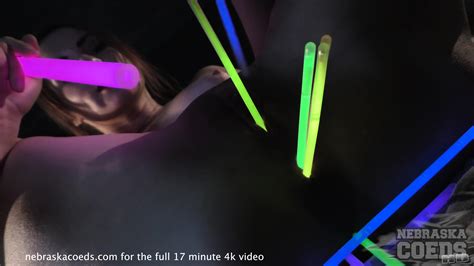 Opening Up And Stretching Her Pussy And Asshole With Glowsticks