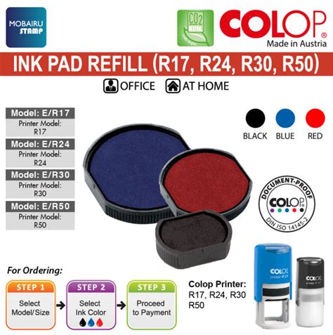 Ink Pad Cartidges Refill For Self Inking Stamps Colop Printer Round