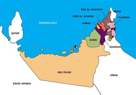 4 Blank and Printable Labeled Map of United Arab Emirates (UAE) with ...