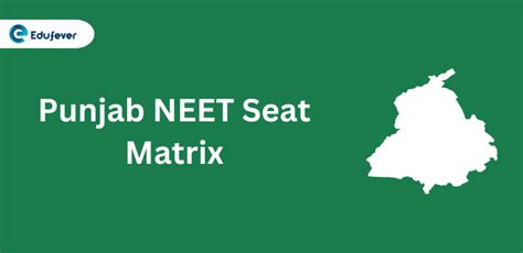 Punjab NEET Seat Matrix 2024 MBBS BDS Category Wise College Wise Seats