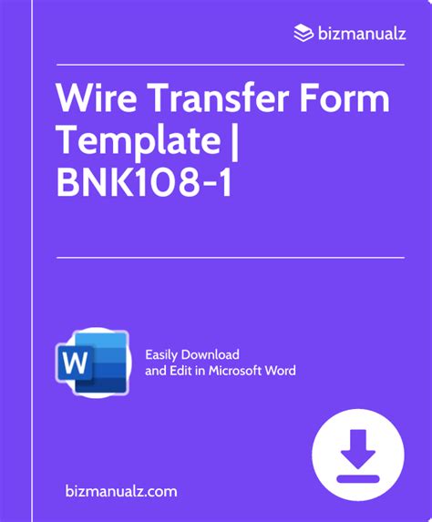 Bank Wire Transfer Form Template Word