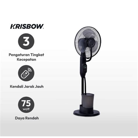 Jual Krisbow Misty Fan Kipas Angin Uap Humidifier Inci Kapasitas