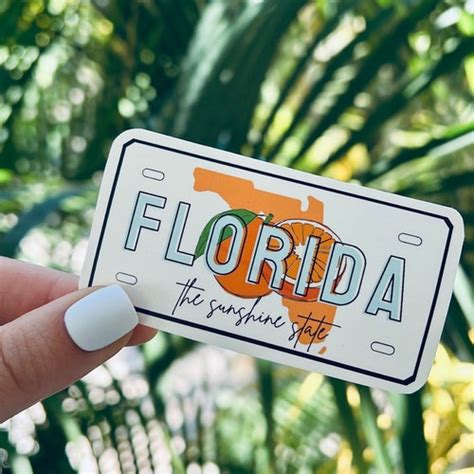 Florida Sticker Florida License Plate Florida Tag Sticker - Etsy