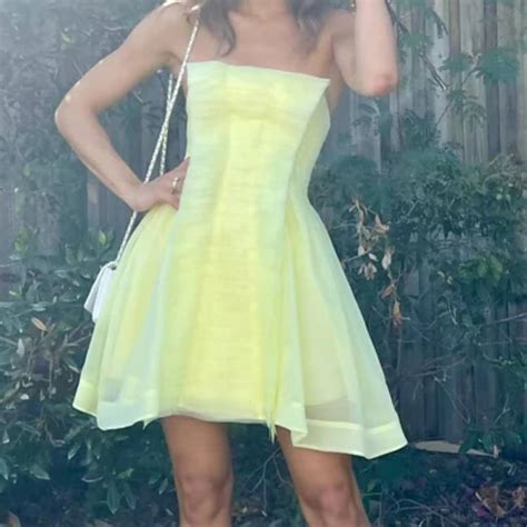 Aje Astrid Mini Dress Yellow Size 6 Never Worn New Depop