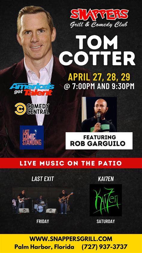 Tom Cotter Comedy Tour Tickets In Palm Harbor Fl United States