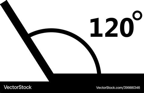 120 degree angle icon on white background angle Vector Image