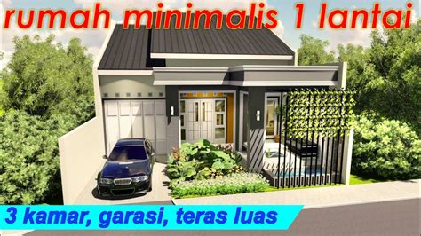 Desain Rumah Minimalis 1 Lantai Dilahan 9x18 Meter 3 Kamar Tidur Youtube