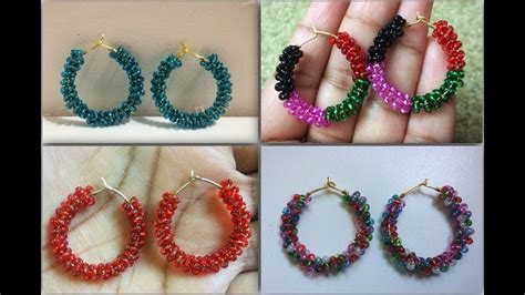 How To Make Seed Bead Hoop Earring Easy Tutorial Youtube