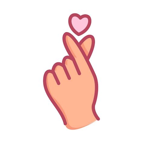 Premium Vector | Hand heart emoji icon