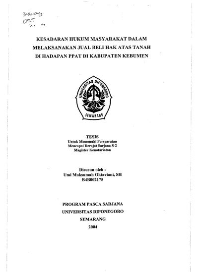 KESADARAN HUKUM MASYARAKAT DALAM MELAKSANAKAN DUAL BELI HAK ATAS TANAH