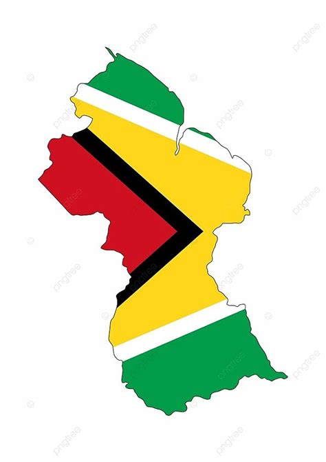 Guyana Country Flag Map Shape National Symbol Photo Background And