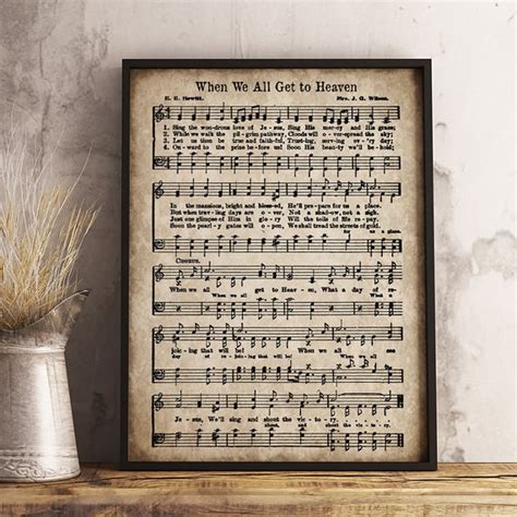 When We All Get to Heaven Print Printable Vintage Sheet - Etsy