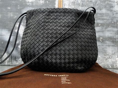 Bottega Veneta Black Nappa Intrecciato Shoulder Bag