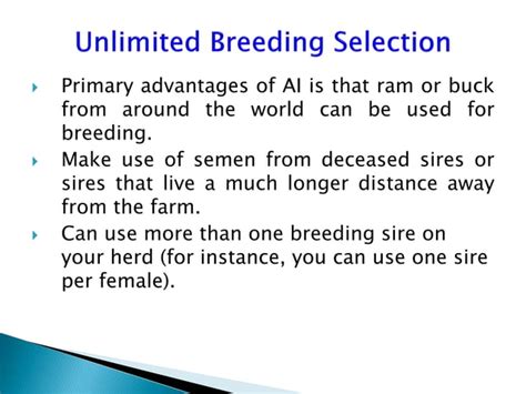 Advantage And Restrictions Of Artificial Insemination Ai In Sheep And