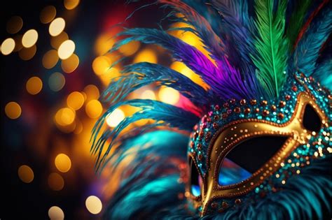 Premium Photo Carnival Mask On Black Background Brazilian Party