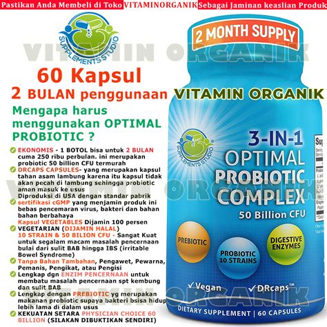 Jual Probiotic Probiotik Optimal 10 Strain 50 Billion Prebiotic