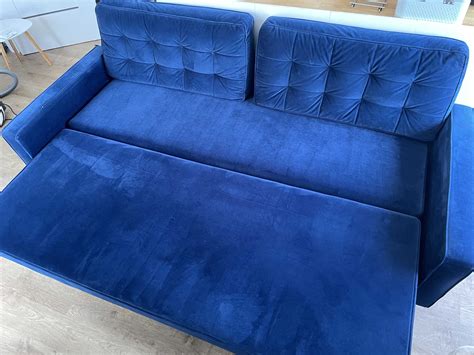 Sofa Kanapa Rozk Adana Granatowa Welur B Dzin R Dmie Cie Olx Pl