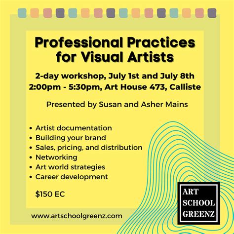 professional practices  visual artists art school greenz