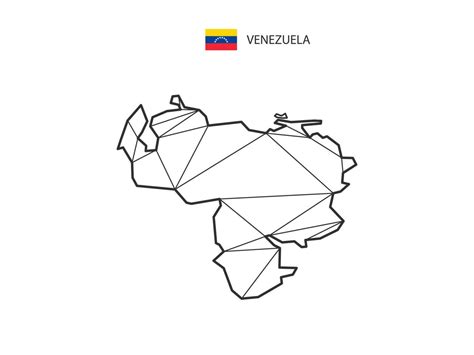 Mosaic Triangles Map Style Of Venezuela Isolated On A White Background