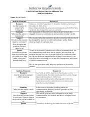 Final Project Part One Milestone Two Analysis Worksheet Docx