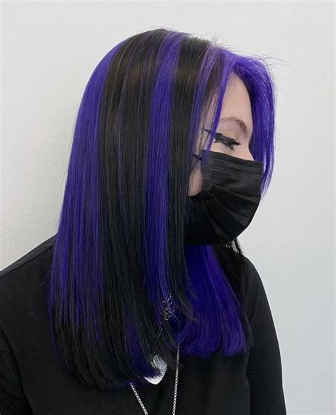 Black And Purple Chunky Highlights