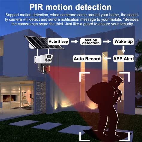 SWVW 8MP 4K bezprzewodowa kamera słoneczna zewnętrzna podwójny obiektyw
