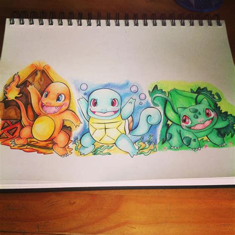 Pokemon gen 1 starters by cinnamonquibble on DeviantArt