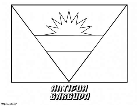 Flag Of Antigua And Barbuda Coloring Page