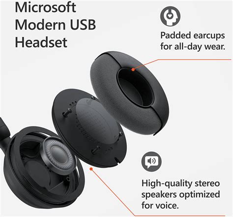 Microsoft Modern Usb A Wired Headset On Ear Stereo With Noise Cancelling Microphone Usb C