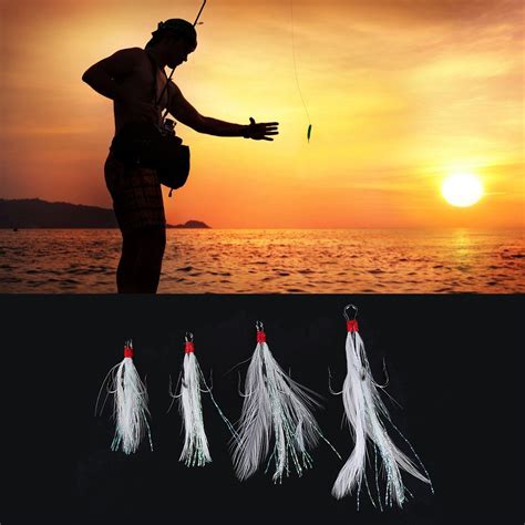 20pcs Fishing Lures Feather Treble Hook Fish Crankbaits Shopee