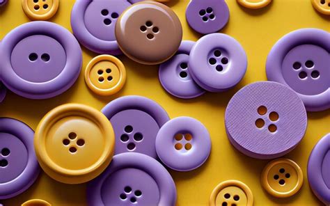 Premium AI Image | Yellow and purple sewing buttons yellow background Generative AI