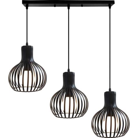 IDEGU 3 Lampes Suspension Lnaire Moderne Lustre Plafonnier en métal en