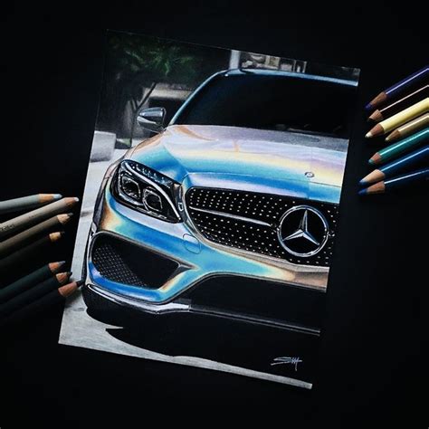 Pin By The Star On Mercedes Benz Art Car Drawings Car Artwork