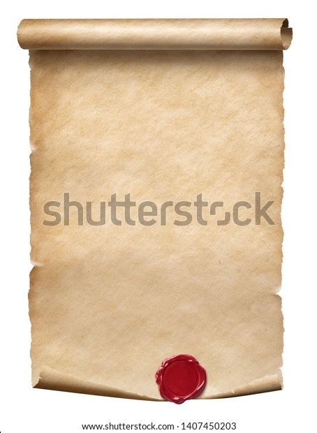 Old Parchment Scroll Wax Seal Isolated Stock Photo Edit Now